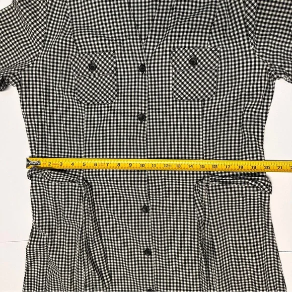 White Stag Gingham Plaid Seersucker Button Shirt Dress Tie Waist Cottage Country - Picture 15 of 15